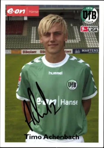 Autogrammkarte Fußballer Timo Achenbach, VfB Lübeck, Autogramm