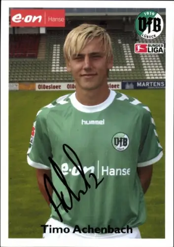 Autogrammkarte Fußballer Timo Achenbach, VFB Lübeck, Autogramm