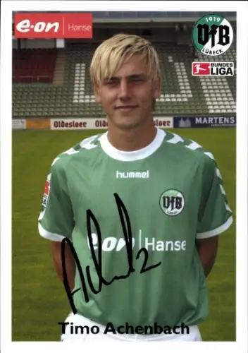 Autogrammkarte Fußballer Timo Achenbach, VFB Lübeck, Autogramm