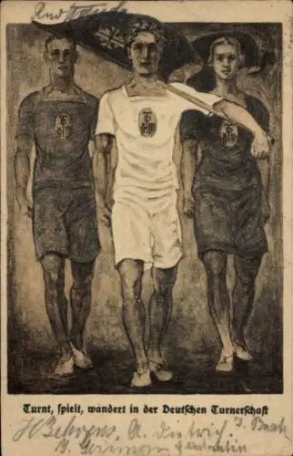 Künstler Ak Turnt, spielt, wandert in der Deutschen Turnerschaft