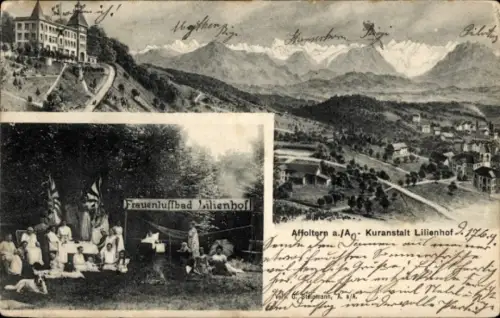 Ak Affoltern am Albis Kanton Zürich, Panorama, Kuranstalt Lilienhof, Frauenluftbad