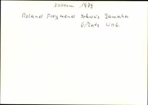 Foto Motorradrennfahrer Roland Freymond, Motorrad