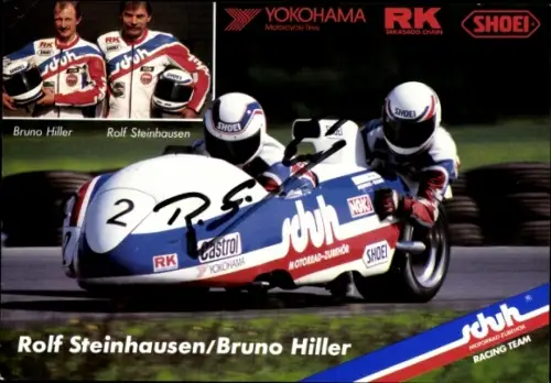 Autogrammkarte Rennfahrer Rolf Steinhausen, Bruno Hiller