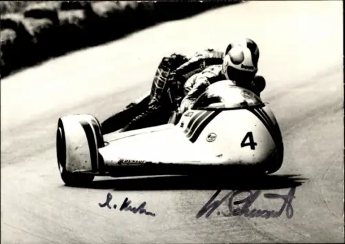 Foto Rennfahrer Schwürzel, Huber, Yamaha, Autogramm