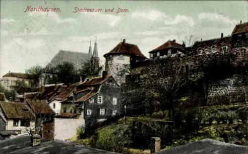 Ak Nordhausen am Harz, Stadtmauer, Dom