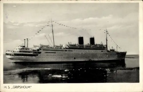 Ak Dampfer MS Gripsholm, Swedish American Line SAL