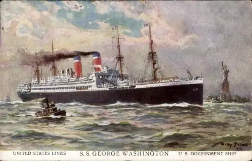 Künstler Ak Stöwer, W., Dampfer S.S. George Washington, United States Lines USL