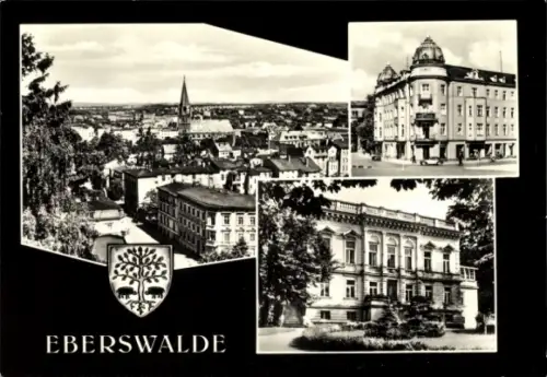 Ak Eberswalde in der Mark, Gesamtansicht, Teilansichten, Wappen