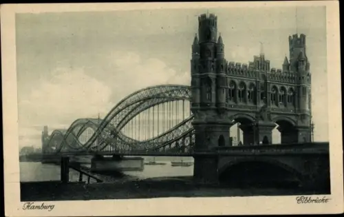 Ak Hamburg Harburg, Elbbrücke