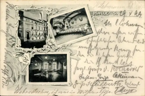 Studentika Ak Halle an der Saale, Haus des ALV, Korpshaus, Innenansichten