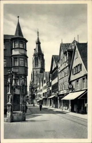 Ak Reutlingen in Württemberg, Lindenbrunnen, Wilhelmstraße