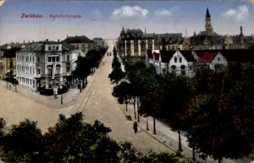 Ak Zwickau in Sachsen, Bahnhofstraße