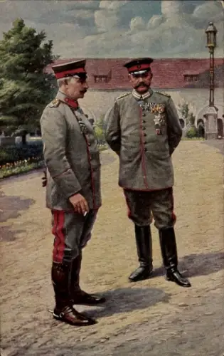 Ak Kaiser Wilhelm II., Generalfeldmarschall Paul von Hindenburg, Schloss zu Posen, 1915