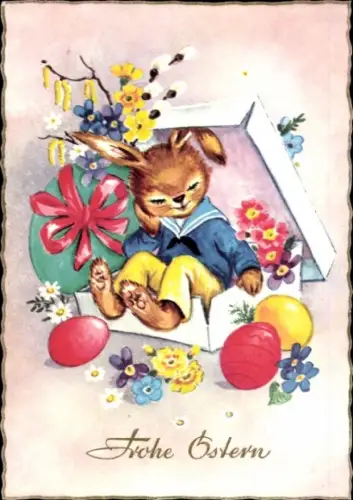 Ak Glückwunsch Ostern, Osterhase, Ostereier