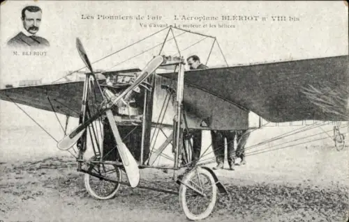 Ak Les Pionniers de l'air, L'Aéroplane Blériot No VIII bis, Flugpionier