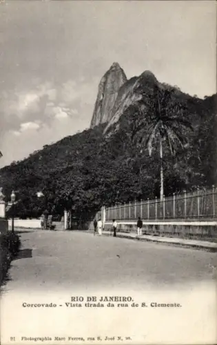 Ak Rio de Janeiro Brasilien, Corcovado, Straße S. Clemente, Fotograf Mare Ferrez