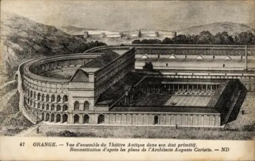 Ak Orange Vaucluse, Theater in  antike Ruine, Reconstitution, Architekt Auguste Caristie