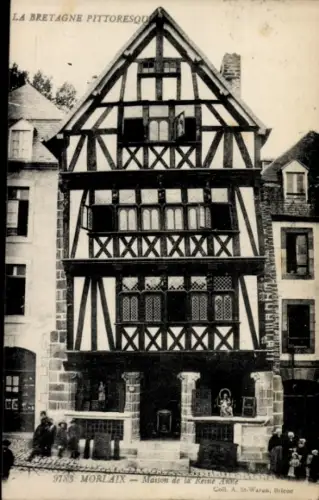 Ak Morlaix Finistère, Historisches Fachwerkhaus, Text in Französisch,  aus Morlaix