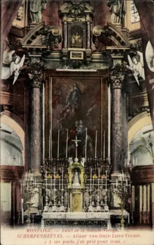 Ak Montaigu Vendee, Altar der Heiligen Jungfrau, Engel, religiöse Darstellung