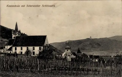 Ak Scherwiller Scherweiler Elsass Bas Rhin, Kestenholz, Schlösser