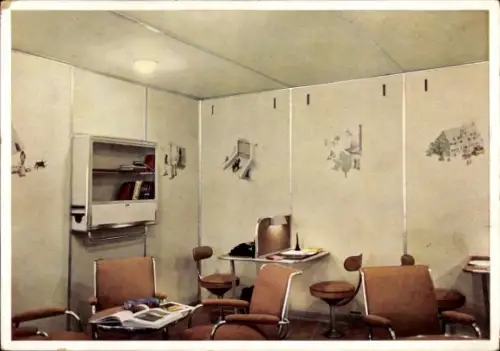 Ak Schreib- und Lesezimmer im Luftschiff Hindenburg, Zeppelin LZ 129, No. 7