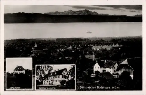 Ak Betznau Kressbronn am Bodensee, Panorama, Schulhaus, Gasthof zur Sonne