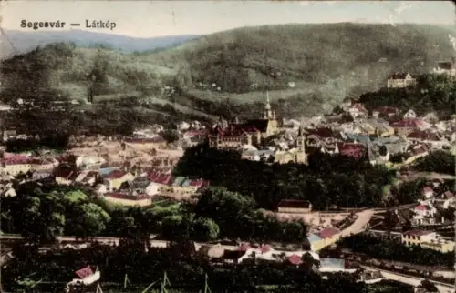Ak Sighișoara Schäßburg Segesvár Siebenbürgen Rumänien, Gesamtansicht