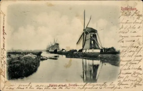 Ak Rotterdam Südholland Niederlande, Windmühlen