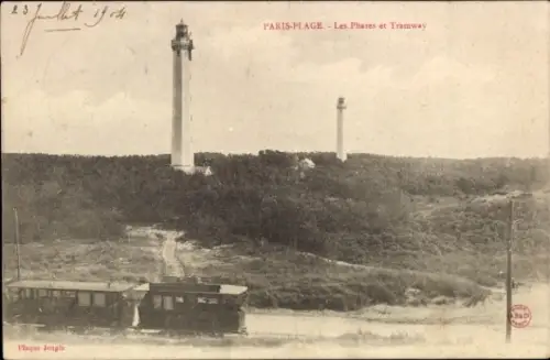 CPA Paris Plage Pas de Calais, Les Phares et Tramway