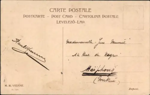 Künstler Ak Strand, Kinder in Niederländischen Trachten