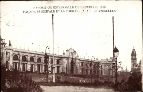 CPA Exposition Uuniverselle de Bruxelles 1910, Tour de Palais