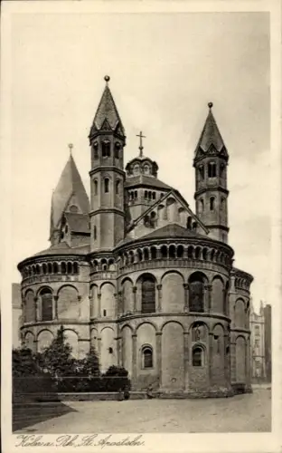Ak Köln am Rhein, Kirche St. Aposteln,   Architektur, Kupferliefdruck