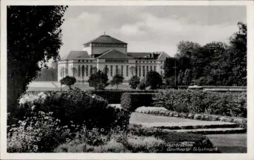 Ak Saarbrücken im Saarland,  Gautheater Westmark, Gartenanlage, keine Persönlichkeiten