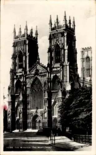 Ak York Yorkshire England, York Minster, Westfront,  Architektur, 