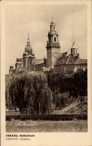 Ak Kraków Krakau Polen,  Kathedrale,  Architektur, keine Persönlichkeiten, schwarz-weiß
