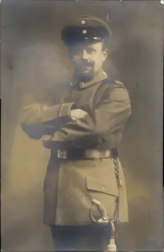 Foto Ak Bischheim Elsaß Elsass Bas Rhin, Vizefeldwebel J. Ott, Lehrer, deutscher Soldat, Portrait