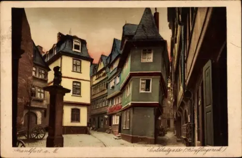 Ak Frankfurt am Main, Goldhutgasse, Fünffingereck