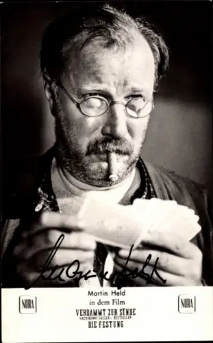 Ak Schauspieler Martin Held, Portrait, Autogramm, Verdammt zur Sünde