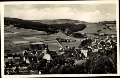 Ak Geising Altenberg im Erzgebirge, Totalansicht, Kirche