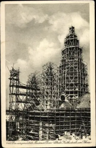 Ak Mainz am Rhein, Der eingerüstete Mainzer Dom