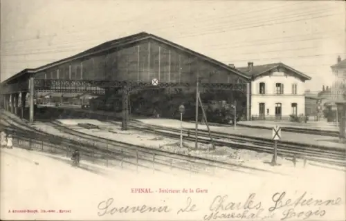 Ak Épinal Lothringen Vosges, Bahnhof