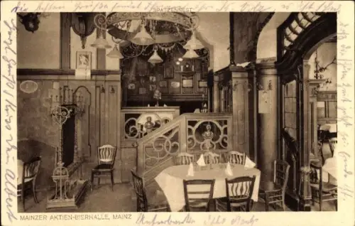 Ak Mainz am Rhein, Blick in die Aktien Mainzer Bierhalle