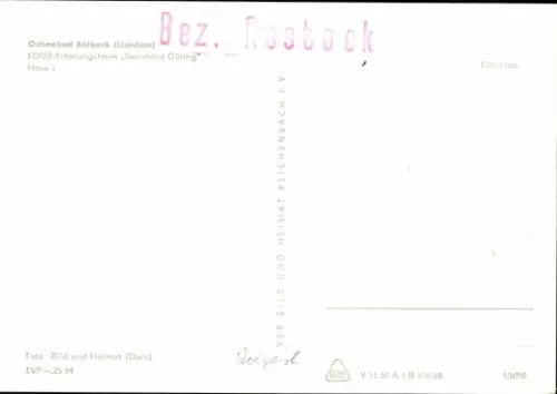 Ak Ostseebad Ahlbeck Usedom, FDGB Erholungsheim Bernhard Göring, Haus 1