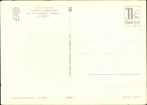 Ak Erfurt in Thüringen, 1. Internationale Gartenbauausstellung, IGA , Ausstellungsgelände