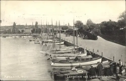 Ak København Kopenhagen Dänemark, Langelinie ved Lysrbaadehavnen, Segler