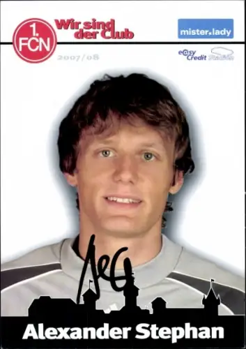 Autogrammkarte Fußballer Alexander Stephan, 1. FC Nürnberg, Autogramm