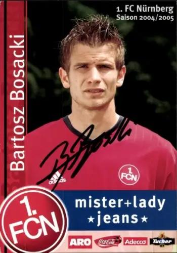 Autogrammkarte Fußballer Bartosz Bosacki, 1. FC Nürnberg,  Autogramm