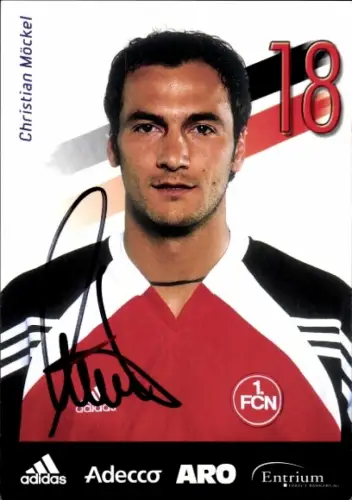 Autogrammkarte Fußballer Christian Möckel, 1. FC Nürnberg,  Autogramm