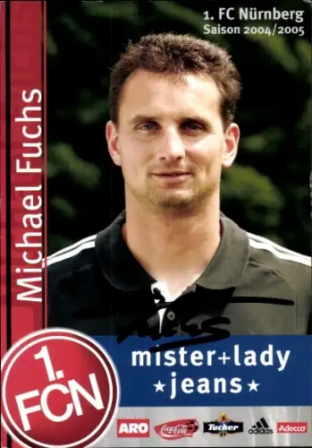 Autogrammkarte Torwarttrainer Michael Fuchs, 1. FC Nürnberg,  Autogramm