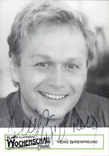 Autogrammkarte Schauspieler Heinz Ehrenfreund, Portrait, Autogramm, Wochenschau